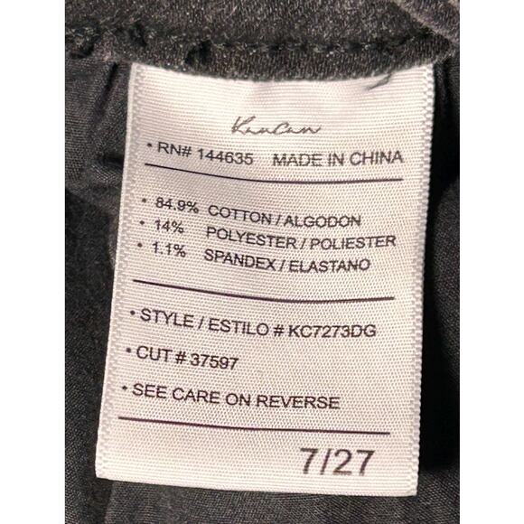 KanCan High-Rise Button Fly Distressed Raw Hem Black Skinny Jeans 7 27X28 - Picture 7 of 7